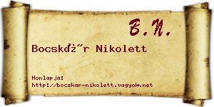 Bocskár Nikolett névjegykártya